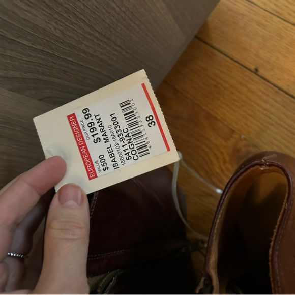 Cognac Leather Ankle Boots Dicker style. BRAND NWT (no box). - Picture 5 of 7